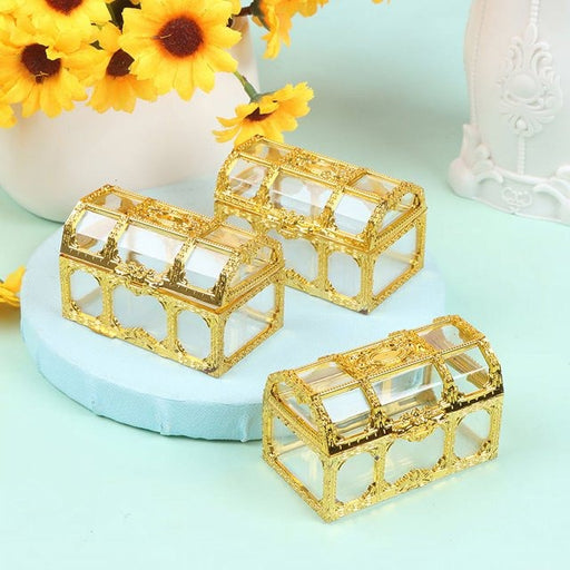 Small Decorative Golden Acrylic Box For Mini Storage,Wedding gift,return gift,Christmas Decoration items, Ring Jewelry Trinket Box, Candy Storage Container Case DIY (Golden Boxes)