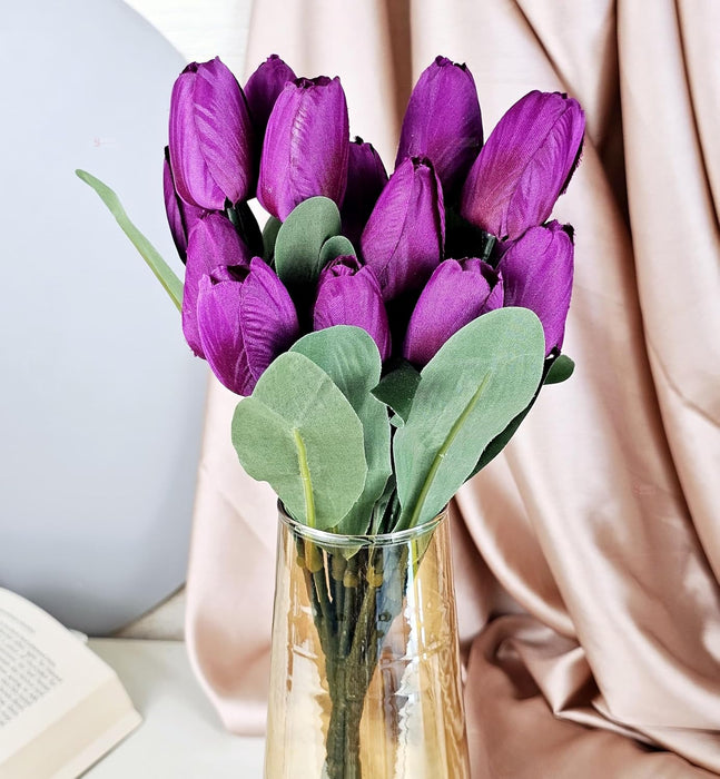 Artificial Tulip Lily Flower Sticks for Home Decor, Bedroom, Office, Living Room, Table Decor, Rakshabandhan Fetivals & Anniversary Decoration (without Vase Pot)