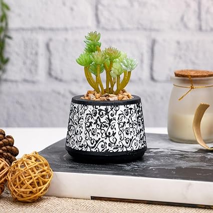 Mini Green Artificial Indoor Succulent with Aesthetic Ceramic Pot to Add Charm to Your Homedecor