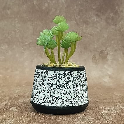 Mini Green Artificial Indoor Succulent with Aesthetic Ceramic Pot to Add Charm to Your Homedecor