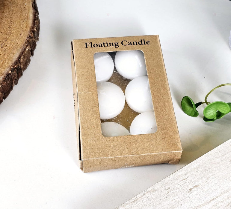 (UFO)Floating Round Shape Candles for Home Decore, Living Room, Bed Room, Festivals Like Diwali, for Meditation, Relaxation, Air Freshening (White)