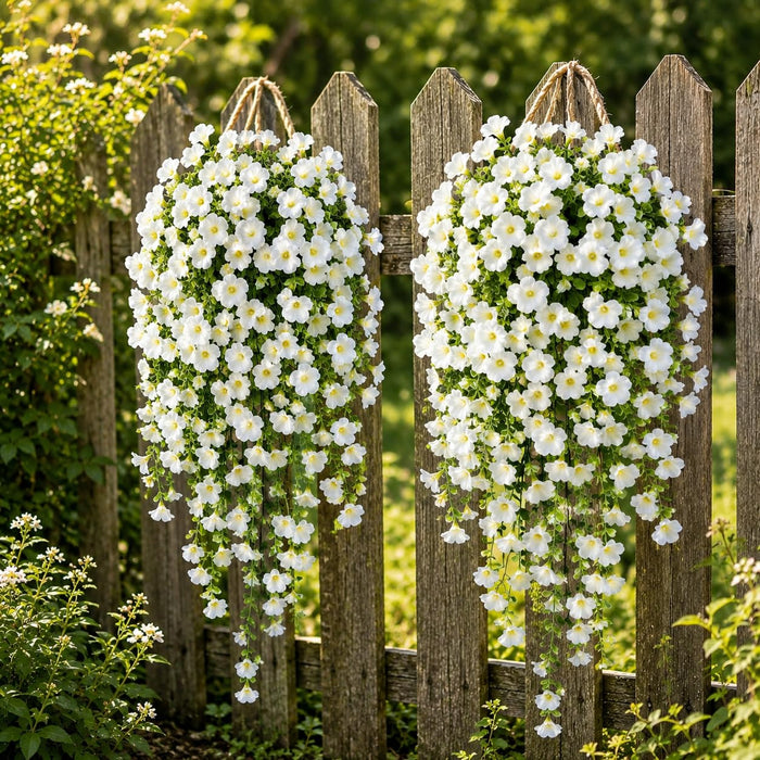 Artificial Hanging Flowers for Home Decor, Pink Flower Vine Garland for Wall, Door, Balcony, Garden, Wedding, Party, Mandap, Room, Office & Festival Decoration