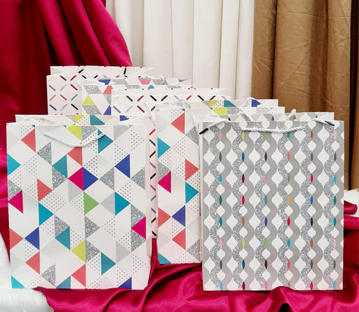 Random Large Paper Bag Goodie Bags With Handle Gift Paper bag, Carry Bags, gift For Valentine Gifting, marriage Return Gifts, Birthday, Wedding, Party, Season's Greetings(Mix Color)(Large)