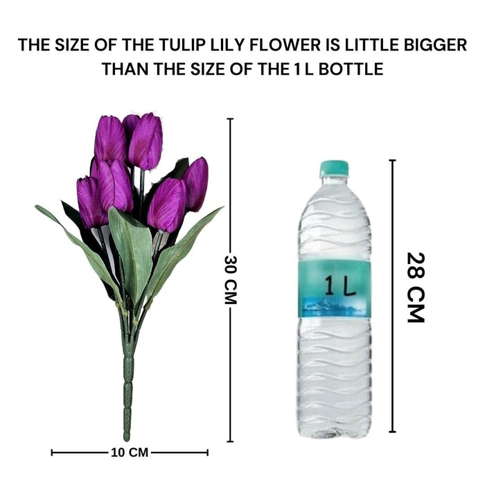 Artificial Tulip Lily Flower Sticks for Home Decor, Bedroom, Office, Living Room, Table Decor, Rakshabandhan Fetivals & Anniversary Decoration (without Vase Pot)