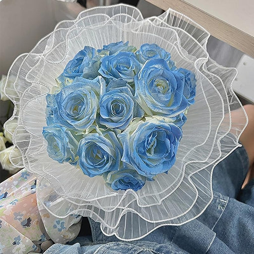 Flower Wrapping Mesh Bouquet Korean floral Packaging Roll Wrap sheet with wavy edge Perfect for Wedding , Enagagement, Anniversary, Birthday ,Proposal Dating Decoration.