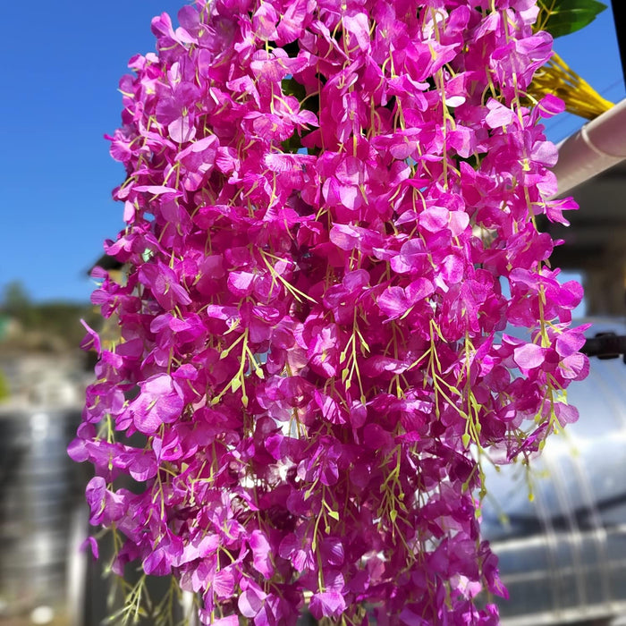 (43.2 inch) Artificial Wisteria Vine Ratta Fake Wisteria Hanging Garland Silk Long Hanging Bush Flowers String for Home Decor,Diwali Decor,Valentine's Day Decoration