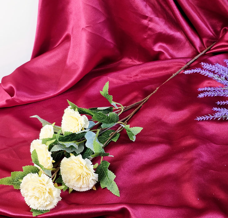 Carnation flower Sticks Artificial Flowers Bouquet Sticks for Gifting, Home Decor, Room,Bedroom, Living Room, Anniversary Decoration,Diwali Decor (Material: Fabric) (Without Vase Pot)