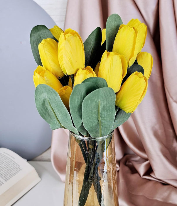 Artificial Tulip Lily Flower Sticks for Home Decor, Bedroom, Office, Living Room, Table Decor, Rakshabandhan Fetivals & Anniversary Decoration (without Vase Pot)