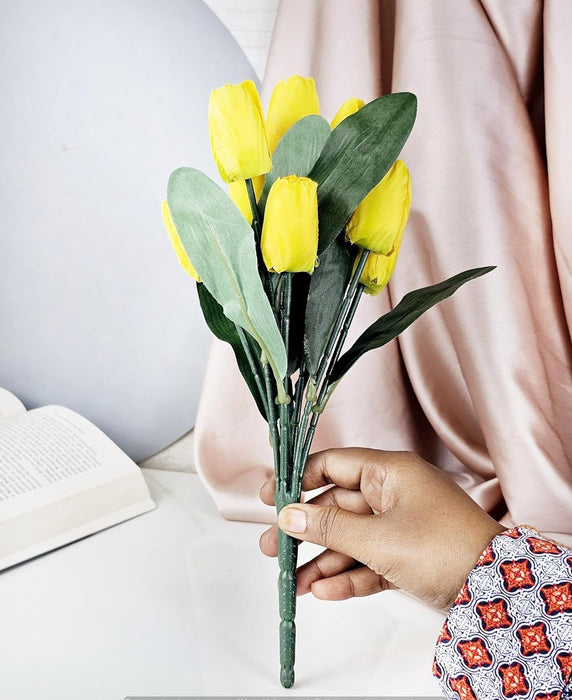 Artificial Tulip Lily Flower Sticks for Home Decor, Bedroom, Office, Living Room, Table Decor, Rakshabandhan Fetivals & Anniversary Decoration (without Vase Pot)