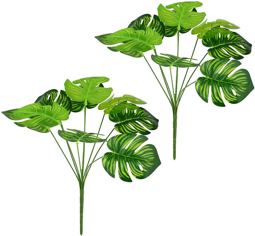Artificial Flower Faux Monstera Bunch Palm Bunch for Home decor Green Dried Sticks (38 cm)