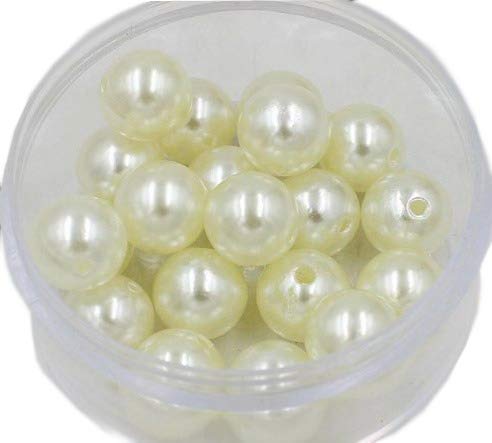 Moti (Off-White) (16 mm) Pearl, Crafts Artificial Pearl Beads for Beading DIY Jewellery