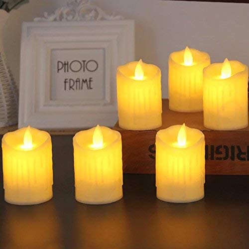 Flame less LED pillar Candle with Dancing Flame Battery Operated