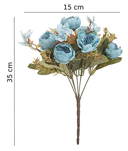 Artificial Lovely Rose Fake Flowers Sticks Bunch decorative items for home Decor ,Room Decorations, Living Room Table, Diwali Decoration Plants and Craft Items Corner (Without Vase Pot)