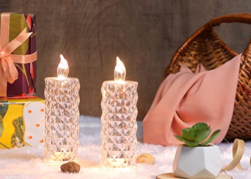 Flameless and Smokeless Decorative Candles Acrylic Led Tea Light Candle perfect for Home, Christmas, Birthday, Diwali, Any Occasion decoration (Transparent)