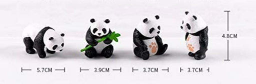 Panda Miniature Set for Unique Gift, Home, Bedroom, Living Room, Office, Restaurant, Christmas Decoration (4 Piece)