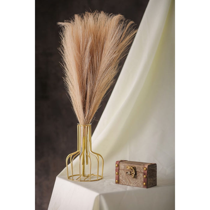 small Faux Pampas Grass Artificial Flowers Fake Flower for Home, Office, Bedroom, Balcony, Living Room, Table Decoration, Plants and Craft Items Corner