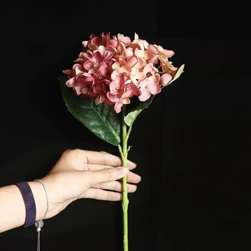Artificial Hydrangea Fake Flowers Bunch decorative items for Diwali Home, Room, Office, Bedroom, Balcony, Living Room, Table Decoration, Plants and Craft Items Corner (Without Vase Pot)