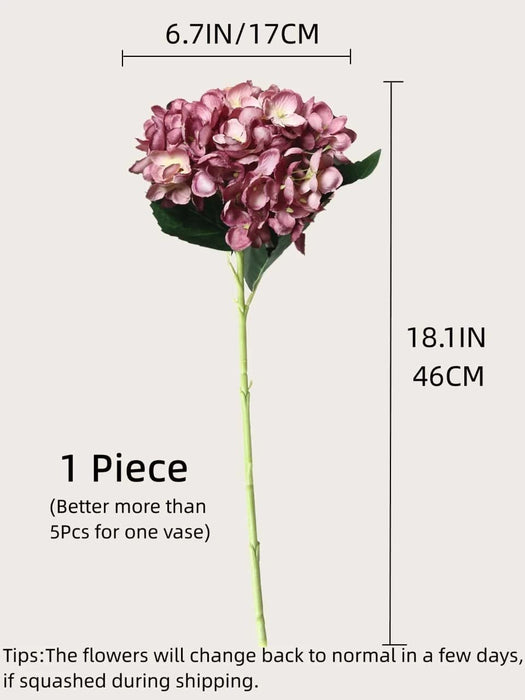 Artificial Hydrangea Fake Flowers Bunch decorative items for Diwali Home, Room, Office, Bedroom, Balcony, Living Room, Table Decoration, Plants and Craft Items Corner (Without Vase Pot)
