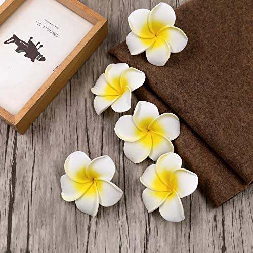Artificial Big Fake Foam Hawaii Beach Water Floating Flowers for Decoration, Pooja Thali. Festival & Events, Home, Table, Bedroom, Pooja Room, DIY Craft (White)