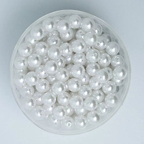 Artificial White Moti (10 mm) Pearls Beads for artificial jewellery making, Earring , Necklace , Bracelet Set for Girls and Women, beading, crafting, scrap booking and hand embroidery materials DIY Jewellery (1200 Pieces)
