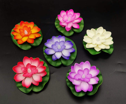Sensor Water Floating Diyas Smokeless Flameless Candles Lotus Flowers Led Tea Light Candle for Pool, Pond, Glass Water Bowl, Festival, Diwali Decoration, Home Decor Items
