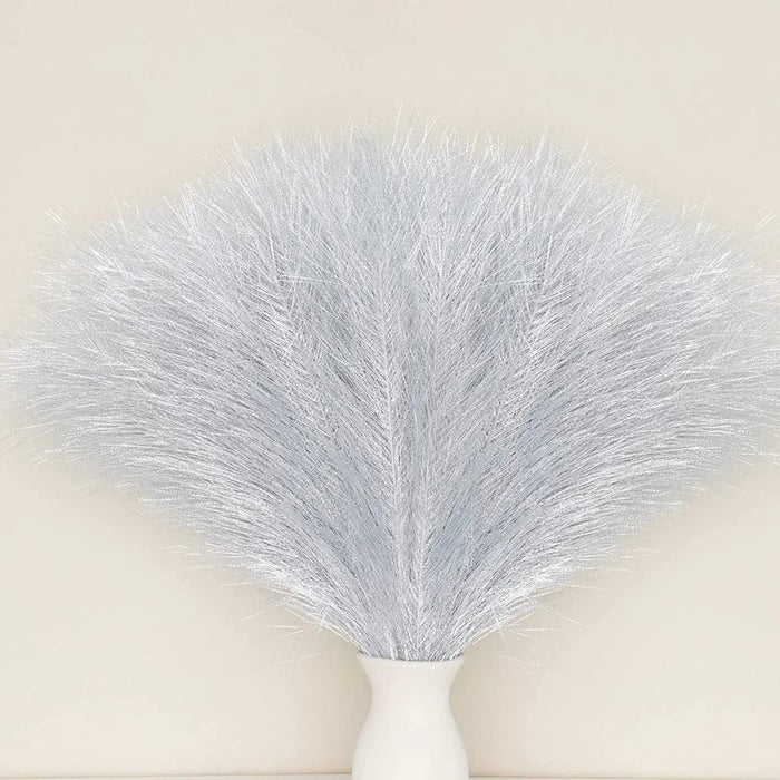Glitter Faux Pampas Grass Small Artificial Flowers Fake Flower for Home, Office, Bedroom, Balcony, Living Room, Table Decoration, Plants and Craft Items Corner