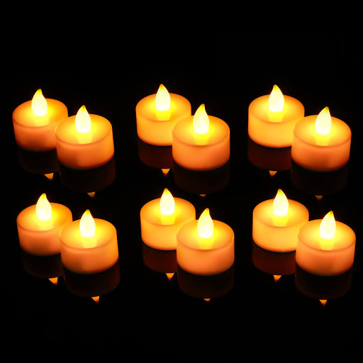 Acrylic Flameless And Smokeless Decorative Candles Led Tea Light Candle Perfect For Gifting (Yellow, 2 Cm)                                         *BEST SELLER*