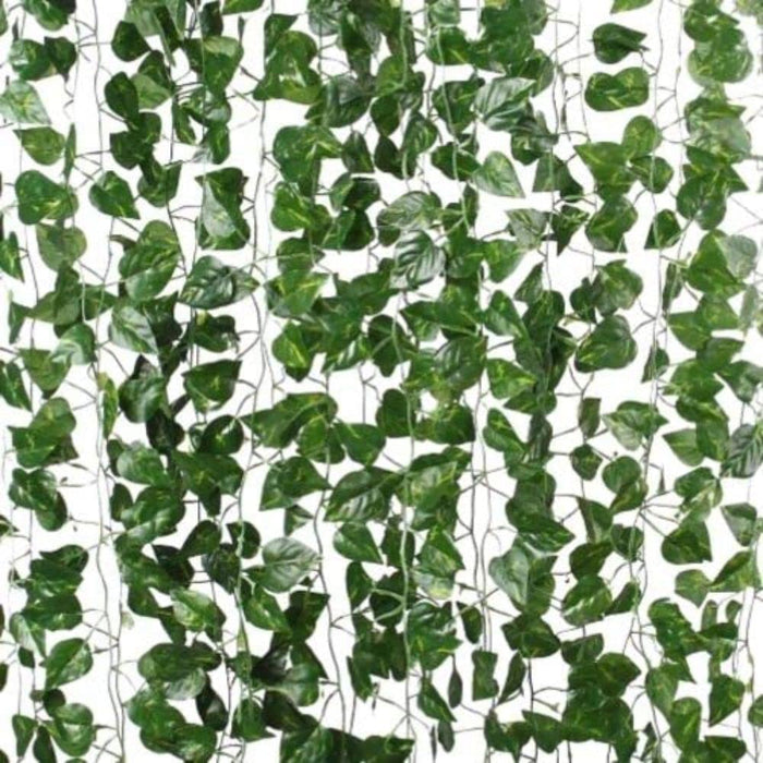 Artificial Flowers Wall Hanging Leaf Flower Money Plant Light Weight Vine String Lines for Garden, Home, Room, Balcony, Living Room, Restaurant, Festival, Events Decoration (Green, 7 Feet)