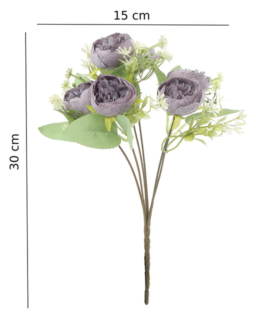 Artificial Bridal Piano Rose Peony Flower for Gifting, Fake Flowers Sticks Bunch decorative items for home, Office, Room Decorations, Diwali Decoration (Without Vase Pot)