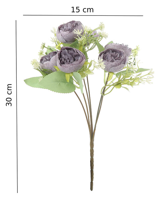 Artificial Bridal Piano Rose Peony Flower for Gifting, Fake Flowers Sticks Bunch decorative items for home, Office, Room Decorations, Diwali Decoration (Without Vase Pot)
